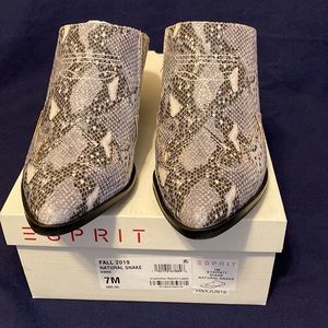 Esprit Natural Snake Diane Block Heel Western Mule Slip On Shoes With Box Size 7